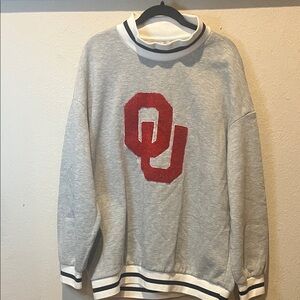 Gameday Couture OU Oklahoma University Oversized Mock Neck Sweatshirt size XL